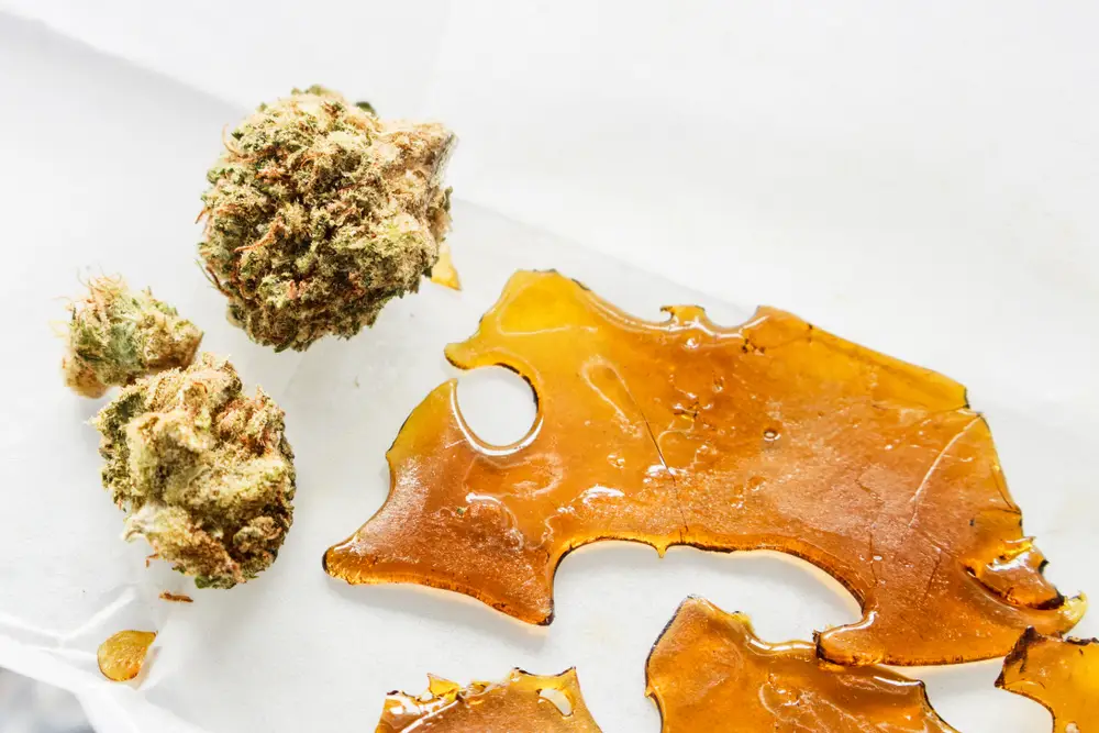 Marijuana Cannabinoids Concentrated Extract Wax On Non-stick Paper