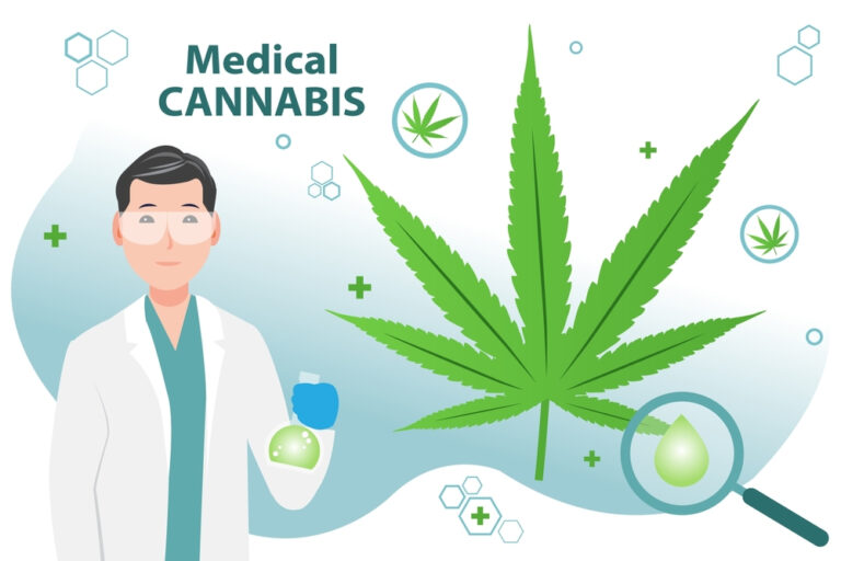 Medical cannabis with scientist